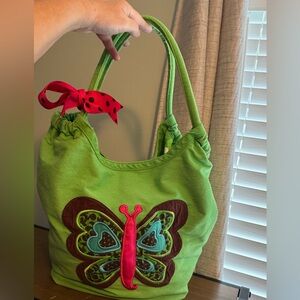 Mud Pie Green Polka Dot Tote